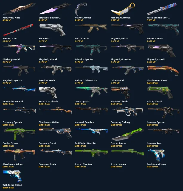 VA4758 EU EU | 41 skins | XERØFANG Knife + Singularity, Butterfly Knife + Reaver, Karambit, Sale, Bronze 1, Agents: 6, Skins: 41