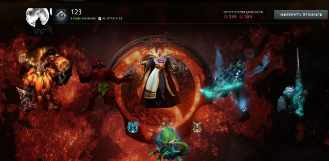 KT ON ACCOUNT arcana on Mortred and Shaker, Juggernaut immortal set on Axe, 50+ immortals, Sale, 1000 MMR, 289 integrity, 289 politeness, 2308 matches, 2280 hours