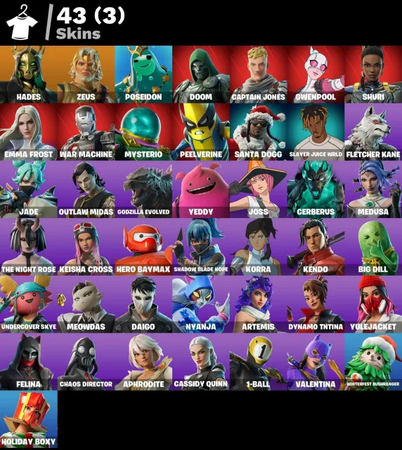 🔥650 VB 💰 + 43 SKINY 🔥CIEŃ 👑 + ZEUS ⚡+ POSEJDON🔱+DOOM💀+GWENPOOL🕸️| PC/PS/XBOX |PEŁNY DOSTĘP ✅, Sprzedaż, skiny 43