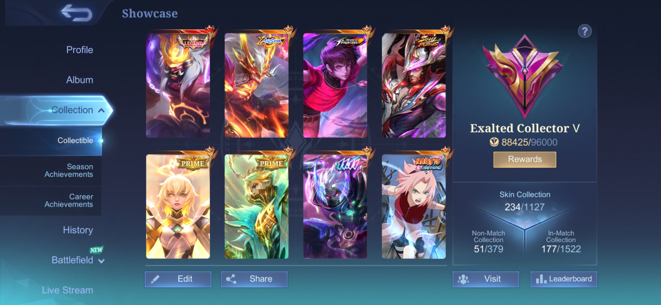 Selling Personal acc 🔥 LEGEND Franco, Sakura Kalea, KOF Dyrroth, PRIME Beatrix,Gr, 11.11 Hayabusa, Sale, Rank: Epic, Level: 47, Winrate: 60%, Heroes: 136, Skins: 234