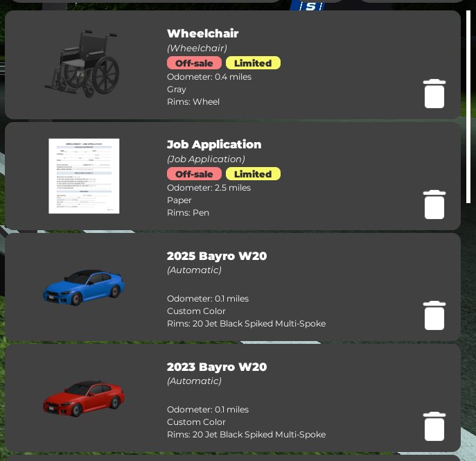 BAYRO 21 22 23 24 25, Job, Wheelchair | A LOT OF Limited n Offsale | Greenville | LVL 100 | RIVALS, Sale, Voice chat: No
