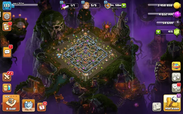 💜【15 TH】💜【HEROES 75/76/50/51/27/3】💜【11 SKINS】💜【SKELETON KINGDOM DECORATION】💜【+CR 11K FAT】💜, 15 TH Home Village, 9 TH Builder Base