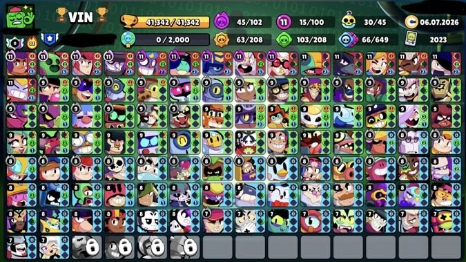 🔥❤️🔥🔥The fiercest✅🍀 acc 2023❤️🩹 for your money💸💸 in detail in the description👇🔥❤️🔥🔥, trophies 41342, brawlers 100, primes 15
