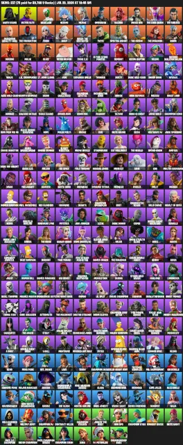 🎯 237 Skins | ⚔️ 232 Pickaxes | 🎉 173 Emotes | 🪂 161 Gliders | ⭐ Level 2,885 | 🌍 All Platforms, Sale, skins 237