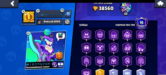 🖐ACCOUNT SALE,FOR MORE INFORMATION, SEE THE DESCRIPTION👇, trophies 38560, brawlers 104, primes 16