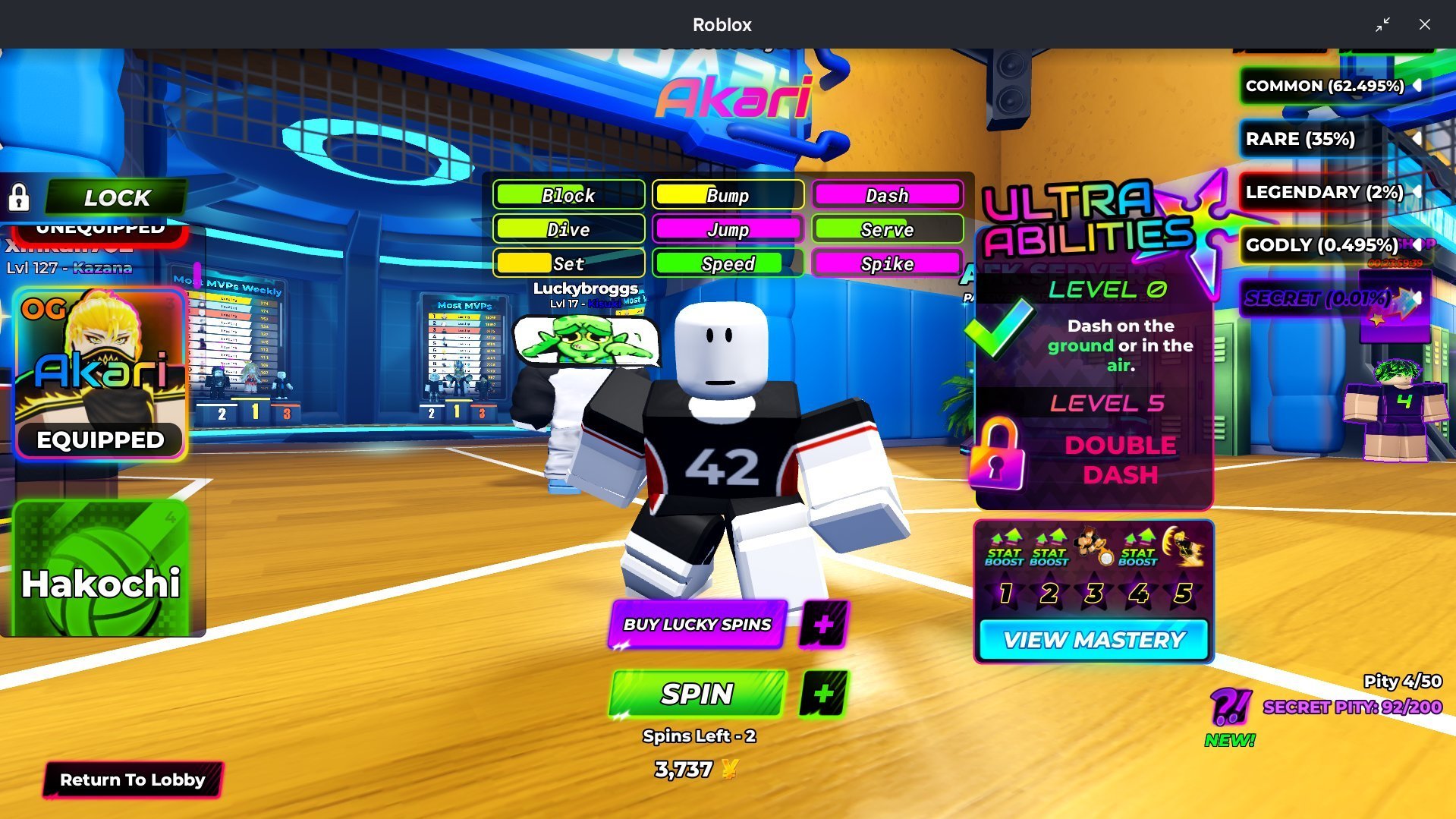 account with a total of 1074 men's steal akaru and extra touch voleybol legends, Sale, Voice chat: No