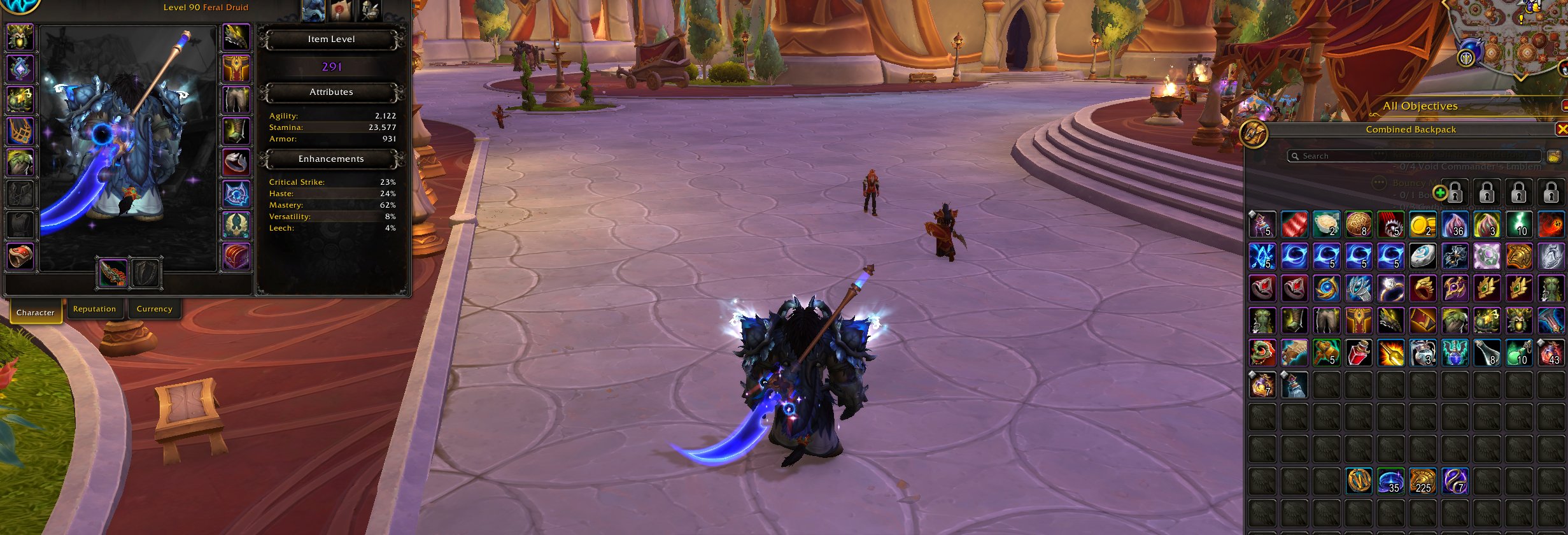 Personal account, midnight epic, Guardian,feral,vdh 291,3650 io, 90 level, Highmountain Tauren, Druid