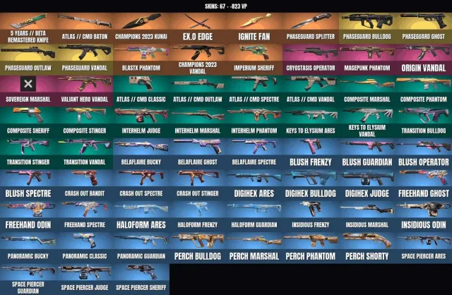 Diamond 1 💎 67 ск 🎯 6 нож💎Vandal "Фазовий бар'єр"💎Outlaw "Фазовий бар'єр"💎Bulldog "Фазовий, Продаж, Алмаз 1, Агентів: 22, Скинів: 67
