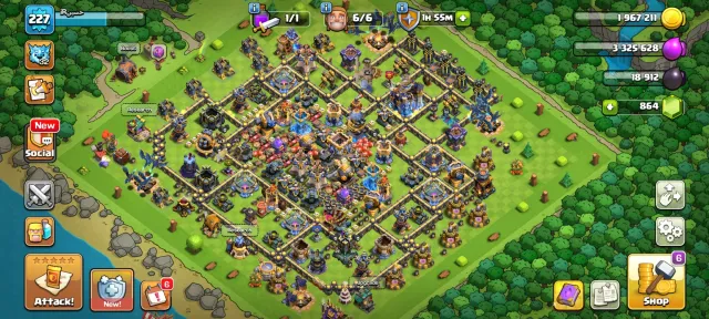 🎀 18 TH + WALLS 18 LVL 🎀👤 HEROES【106:105:80:80:55:11】👤🎀 10 SKINS + MAX GEAR 🎀🀄 RESOURCES 🀄, 18 TH Main Village, 10 TH Builder