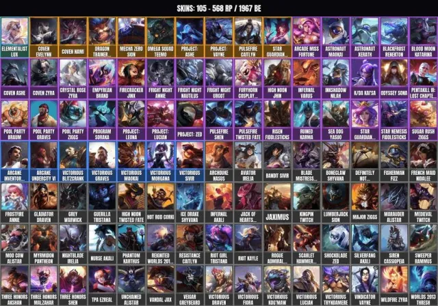 GOLD I 🎯 105 skins 👑 167 champions 👑 1967 BE👑Elementalist Lux👑Omega Squad Teemo👑Mecha Zero, Sale, level 216, champions 167, skins 105, Gold