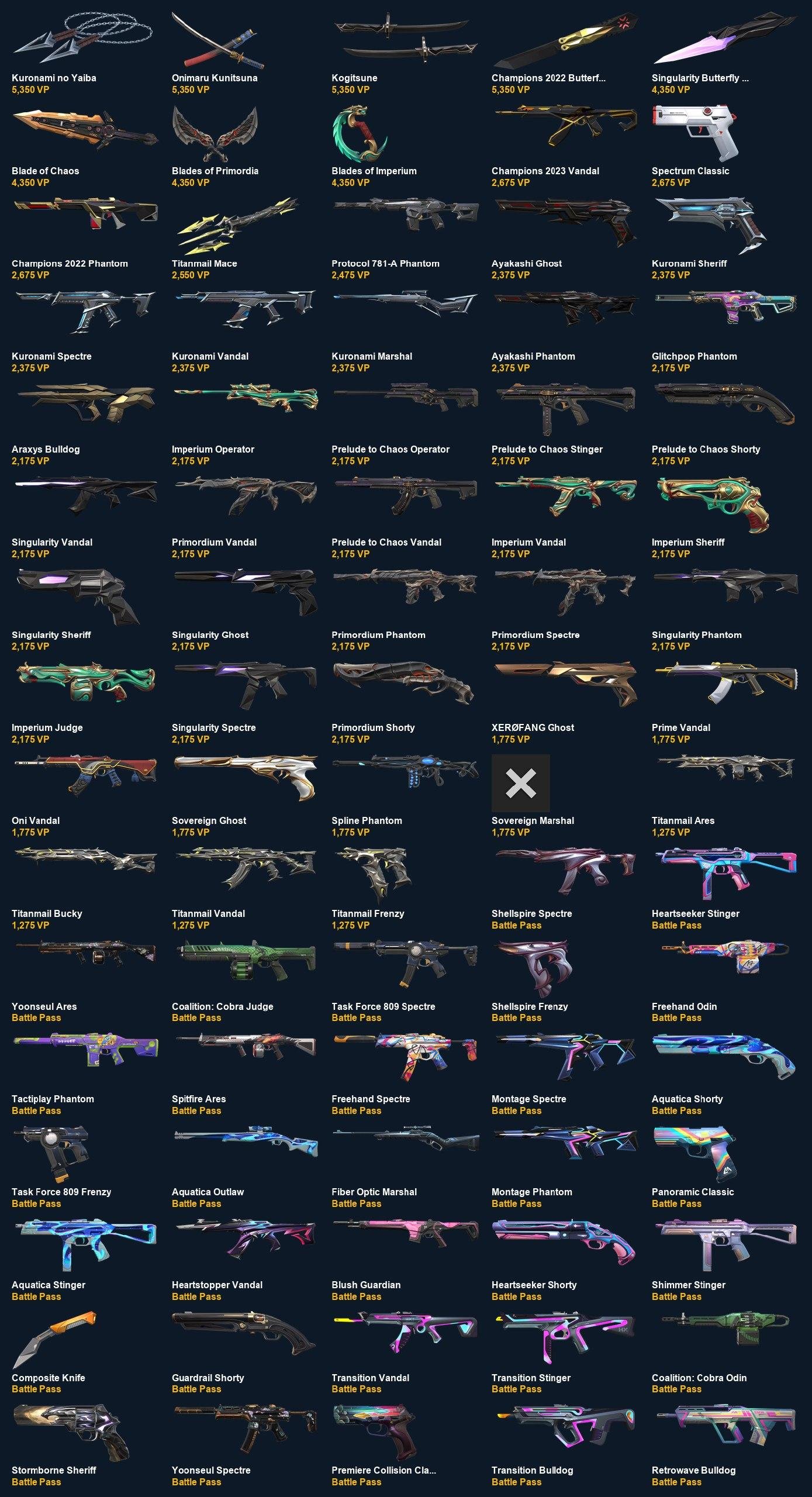 VA4043 EU EU | 138 skins+Kuronami no Yaiba+Onimaru Kunitsuna+Kogitsune+Champions 2022, Sale, Ranked unlocked, Agents: 24, Skins: 138