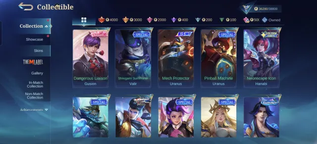 Collector Natalia😍 Valentine Gus🥰 SpongeBob💥 Dragon Tamer 5x🤯 Gaara🤩, Sale, Rank: Legend, Level: 94, Win Rate: 45%, Heroes: 128, Skins: 176