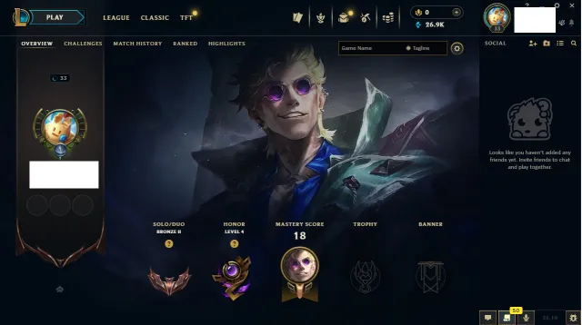 EUW - Bronze2 53LP 26KBE, Sale, level 33, champions 41, Bronze