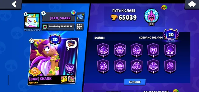 🔴102/104♦️65.0K COUPLES🔴〖 FULL ACCESS 〗🔴 20 PRIMES🔴♦️🔴♦️250+ SKINS🔴♦️🔴♦️, trophies 65000, brawlers 82, primes 20