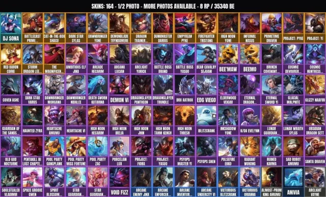 SILVER II💎164 skins 🎯 173 champions💎35.3K BE💎DJ Sona💎Red Baron Corki💎Firefighter Tristana💎The, Sale, level 266, champions 173, skins 164, Silver