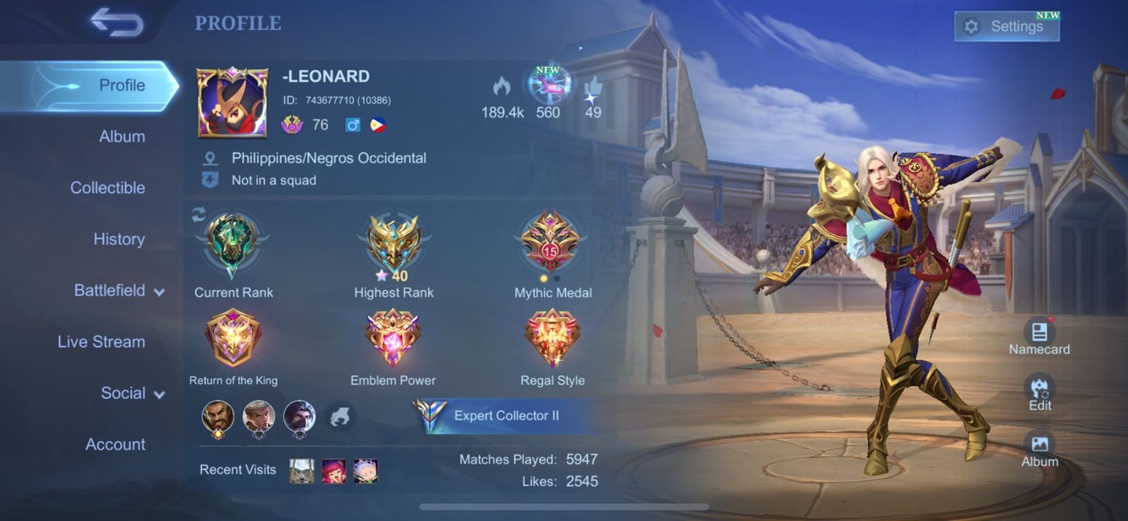 #308⚡Collector Natalia | Box Lancelot | Epic Roger, Fasha, Chane, Kagura, Carmila |MPL Matilda⚡, Sale, Rank: Epic, Level: 76, Winrate: 51%, Heroes: 111, Skins: 159