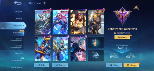 very cheap/100+ stars maxed/a bunch of cool skins, Sale, Rank: Mythical, Level: 111, Win rate: 55%, Heroes: 133, Skins: 322