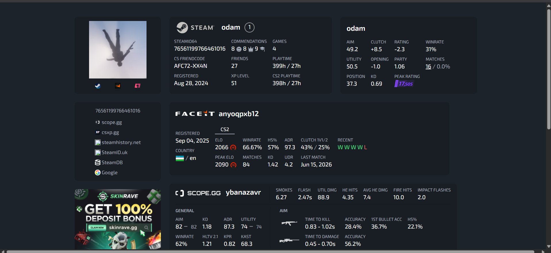 🔥🔥🔥MEGA OFFER🔥🔥🔥▀▄VERIFIED▀▄💎✅10 LVL✅ 2066 ELO✅1,13 K/D✅18/19 AVG✅, Sale, Empty, Yes PRIME, FACEIT, 2066 ELO, With registration: Yes