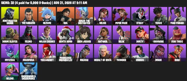 ✅ACCOUNT FOR MAIN ✅FULL ACCESS✅FROM April 5, 2026✅ 32 Skins Huntmaster Saber | The Ageless | Nezumi, Sale, skins 32