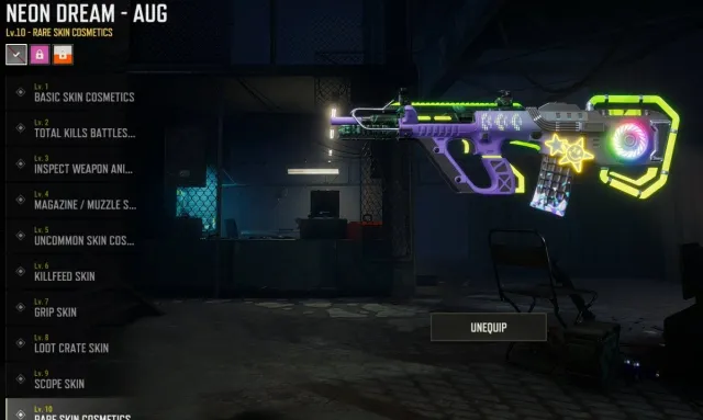 aug neon dream 10 lvl+skins+glasya, Есть BATTLEGROUNDS Plus