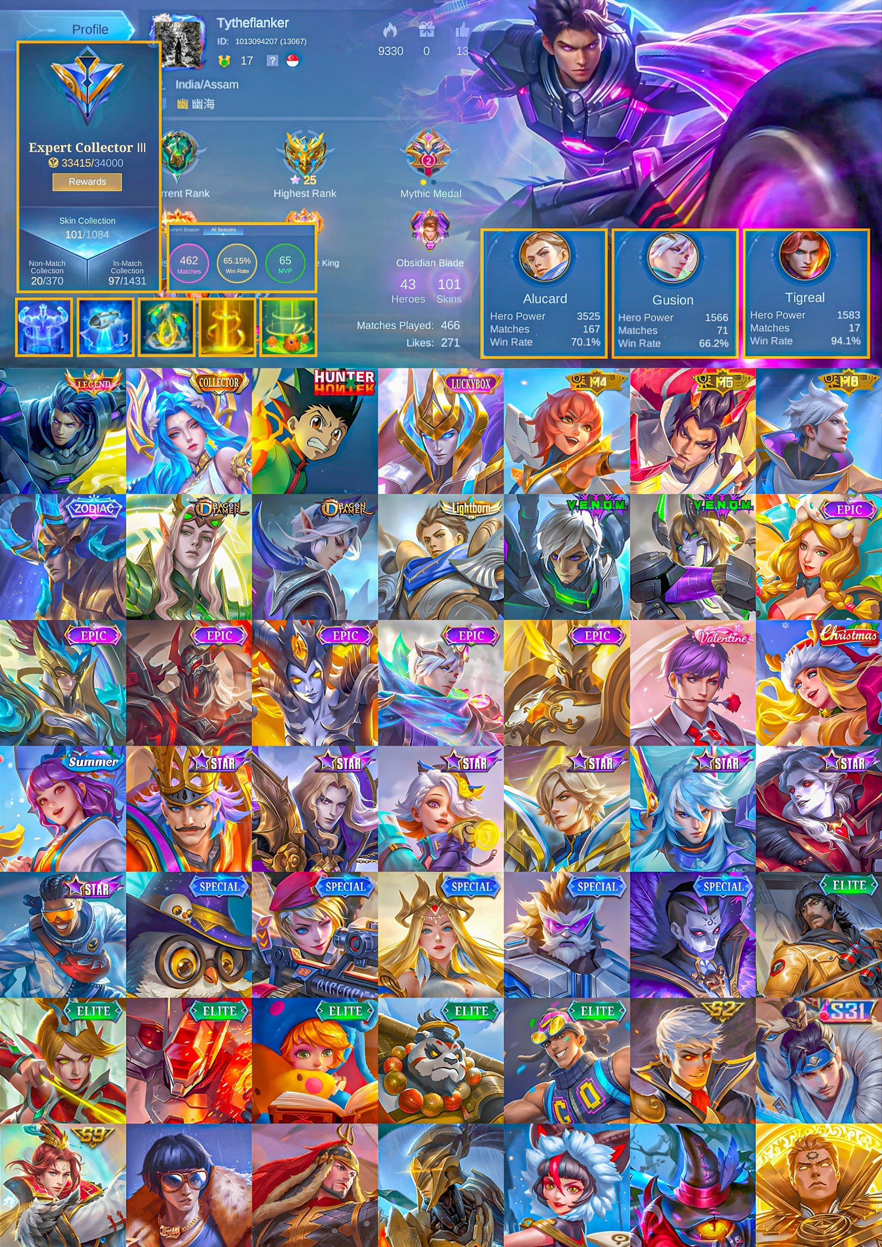 🔥 Legendary Alucard, Collector Aurora, Hunter Darius, Zodiac Martis