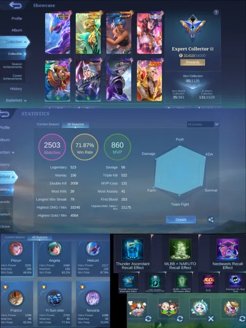 ❤️ HELKART COLLECTOR 👑 72% WR 👑 BEAUTIFUL STATISTICS ❤️