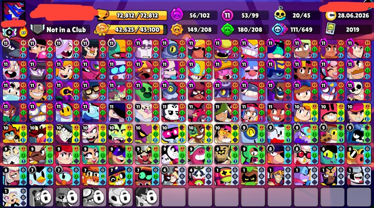 🔥Void Amber + other skins🔥 ⚜️53 - 11⚜️ 🟣56 - Hypercharge🟣 ♾️2019♾️ 📥Firstmail📥✔️ Instant delivery✔️, trophies 72800, brawlers 99, primes 52