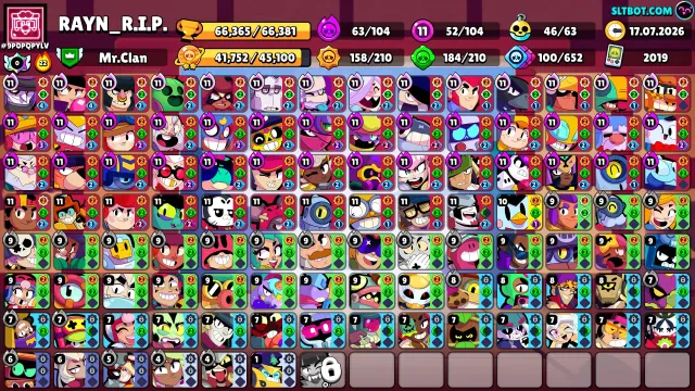 2019 Account | Skins worth 35,000 gems | 63 Hypercharges | Screenshots in description, trophies 66365, brawlers 104, primes 28