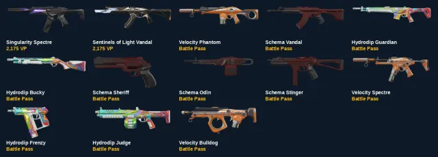 #VZ309 Level 48 | 13 Skins | 4,350 VP | 12 Agents | Sentinels of Light Vandal, Sale, Under Calibration, Agents: 12, Skins: 13
