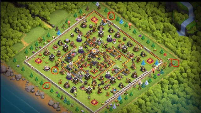 🎄🎉🎁TH11 • 3x 2014 X-Mas Trees • 2015 Halloween Cauldrons • Snowman Statue • 3,000 Gems • BONUS 🎁🎉🎄, 11 TH Main Village, 6 TH Builder