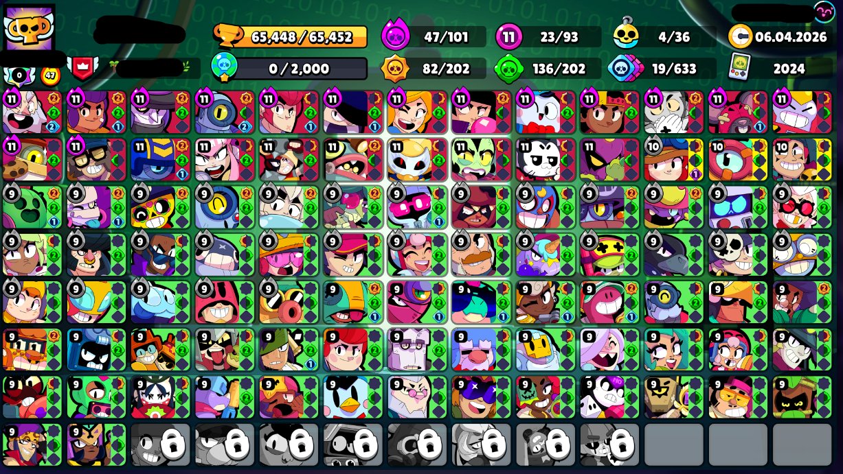 BOLD ACCOUNT 65K 93 FIGHTERS 45 HYPERS 275 SKINS 18 TITLES 16 PRIME SEE DESCRIPTION, trophies 67000, brawlers 93, primes 16