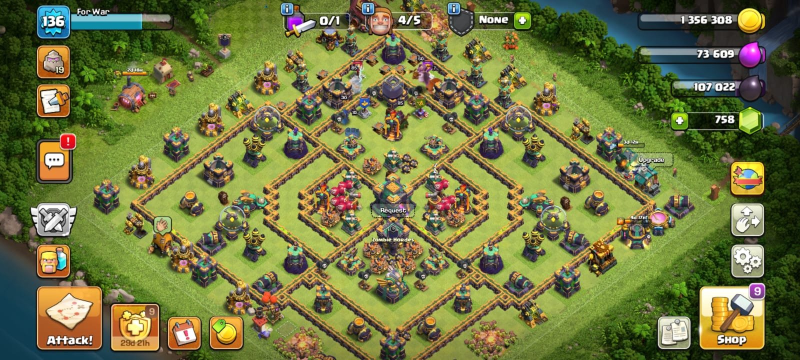 🏆 TH14 FULL MAXED 🏆 GOLD PASS AVAILABLE (31 JULY) 🏆 7X EQUIPMENT 🏆 HIGH HEROES 85-85-56-60-30 🏆, 14 TH Main Village