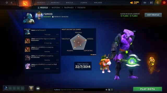 🏆MAINPOOL 🏆OLD ACCOUNT 2014 🏆HAS RECALIBRATION 🏆 LORD 1🏆 3900 MMR 🏆 7600 HONOR 🏆, Sale, 3900 MMR, 7600 honor, 7600 politeness, 1000 matches, 1000 hours