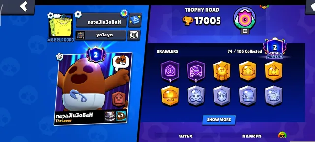 ACCOUNT 17000 CUPS, SKINS WORTH 10000+ GEMS, ALSO BOUGHT BRAWL PASS WITH MEDUSA EMZ, 17000 cups, 75 brawlers, 2 primes