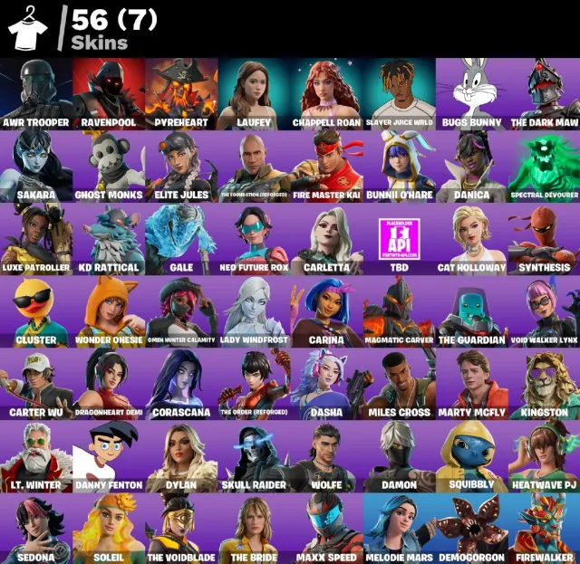 👕 56 Skins 🎮 605 Level 💰 200 V-Bucks 💰 AWR Trooper | Ravenpool | Pyreheart | Laufey | Chappell, Verkauf, Skins 56