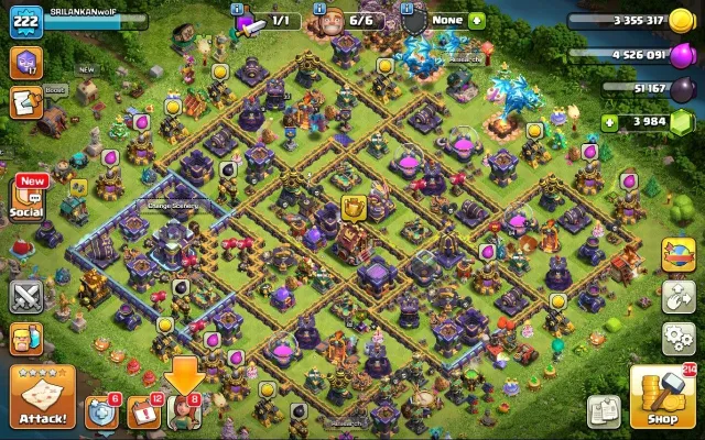 15 TH | 222 LVL | 84/82/63/62/33 | 2 to CWL | 3.9k gems, 15 TH Home Village, 7 TH Builder Base