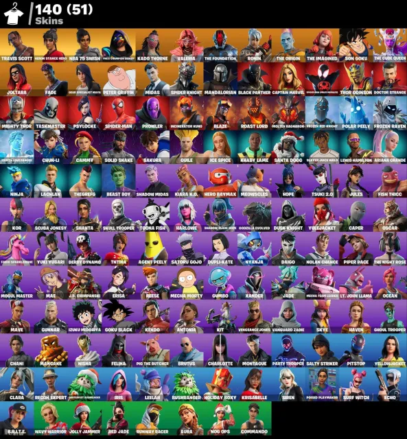 💋TRAVIS SCOTT + MANY PURCHASED💋NBA SKIN💋BIG OFFSET💋GUARANTEE +FULL EMAIL, Sale, skins 140