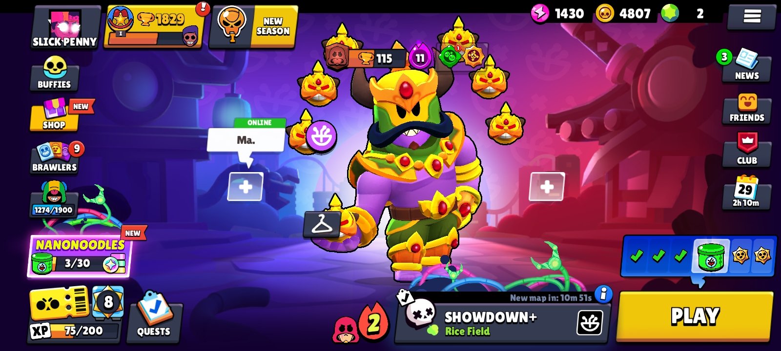 37% OFF🔥 | 1829🏆 | FULL MEG🔥 | NEW BUFFIES💪 | IMBA TO START🔥, trophies 1829, brawlers 37