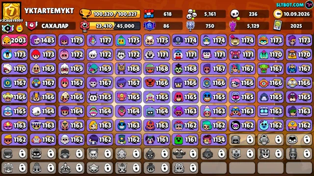 🏆100K🏆⭐️86PRIMES🟡100K Coins🟡💎177 Crystals💎✨36K BLINGS, 100320 trophies, 85 brawlers, 86 primes