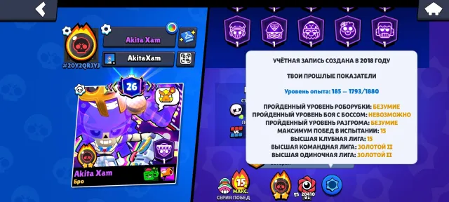 Мультиаккаунт BS|CoC, 54к кубков, 26 праймов, 52к золота, 228 гема, 66 фулл перса, перепривязка, 54000 кубків, 107 бравлерів, 26 праймов