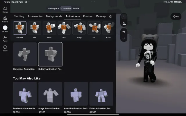 The account for girls has 40 Robux on the account, Sale, Voice chat: Yes