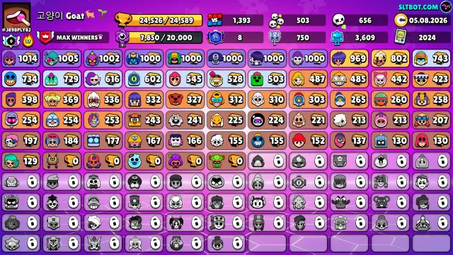 Account 2024 year, trophies 24526, brawlers 61, primes 8