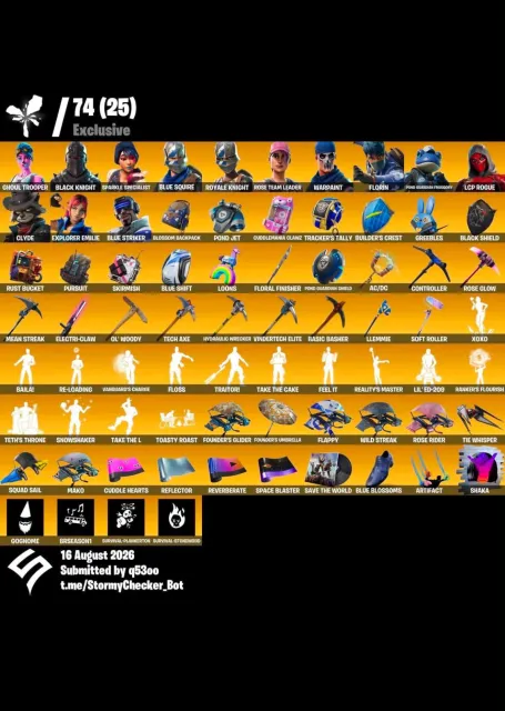 350skins/og/stw/og ghoul trooper/black knight/sparkle specialist/400emotes/take the L., Продажа, скины 350