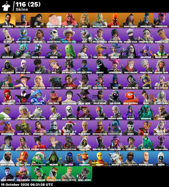 💦118 SKINS💦💎Ära | Mandalorian |Peter Griffin | Rebel Oro | Groot | Frieza 💎, Verkauf, Skins 118