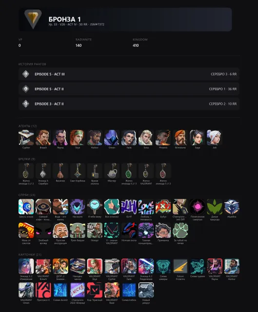 👑🟡 RANKED READY 🔥 INSTA DELEVERY 🕗 20+ LEVEL 🚀 WARRANTY ✅ EMAIL 🤝, Sale, Bronze 1, Agents: 12, Skins: -1