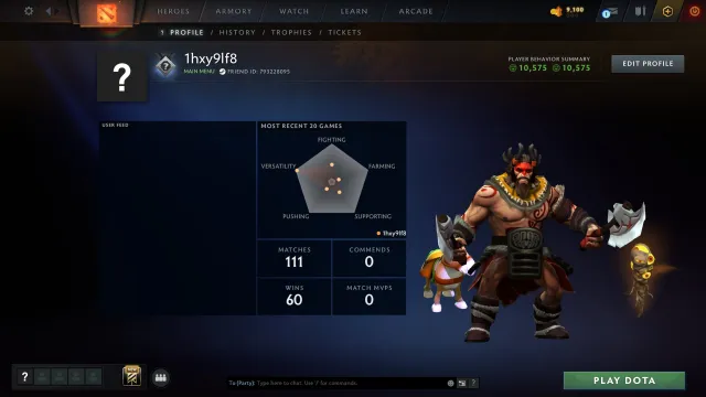 ⭐ RANKING 🏆 RANK OPEN ⏱️ 100/100 hours ✅ FAST MATCHMAKING 🌟STEAM ID: 793228095, Sale, 2482 MMR, 10575 integrity, 10575 politeness, 111 matches