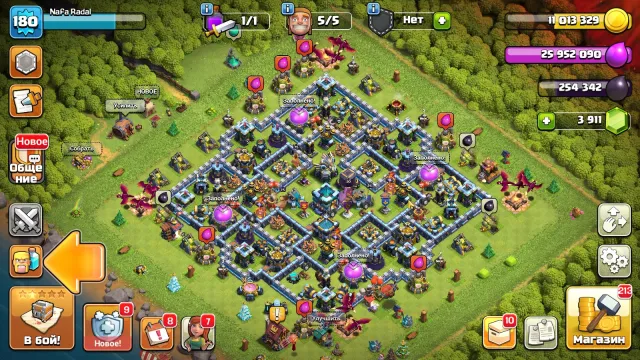 🏰13TH🏰180 LVL 👑ГЕРОИ 75/75/40/50/25👑🎀16 СКИНОВ 🎀🔮5 ЭПИЧЕСКИЙ СНАРЯЖЕНИЙ 🔮⭐ПИКСЕЛЬНОЕ ОФОРМЛЕНИЕ ⭐, 13 TH Родной Деревни, 8 TH Строителя