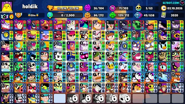 💢AUTO-DELIVERY 33112 TROPHIES💢DONATE ACCOUNT 2020😈96 GEMS🧨6 MYTHIC SKINS🩸MANY SKINS🔎 DETAILED DESCRIPTION, 33112 trophies, 103 brawlers