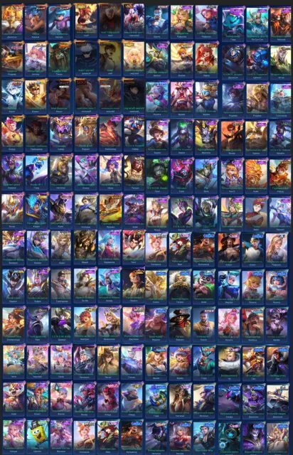 Fat account, many skins, Sale, Rank: Mythical, Level: 120, Win rate: 63%, Heroes: 133, Skins: 421