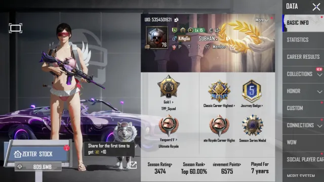 M416 Shinobi Kami ур.4 | Groza Frost Rider ур.4 | MK14 Gilded Galaxy ур. 4) 10 сообщений об убийстве, Продажа, 76 уровень, Ранг: Золото, 50+ мифик скинов, 20+ прокачиваемых оружий, 10+ килл чатов, Нет спорт каров